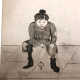 Antique British Hand-drawn Happy Families Deck of 48 Oversize Cards