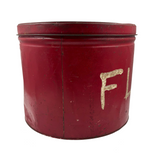 Huge Painted Red FLOUR Tin with Excellent Lettering