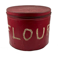 Huge Painted Red FLOUR Tin with Excellent Lettering