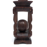 Lovely Old Carved Folk Art Whimsy with Resting Spot for Ball and Pyramid Shaped Top