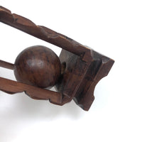 Lovely Old Carved Folk Art Whimsy with Resting Spot for Ball and Pyramid Shaped Top