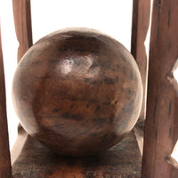 Lovely Old Carved Folk Art Whimsy with Resting Spot for Ball and Pyramid Shaped Top