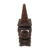Lovely Old Carved Folk Art Whimsy with Resting Spot for Ball and Pyramid Shaped Top