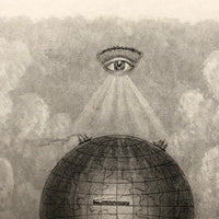 1870 Rock & Co. London All Seeing Eye Over Globe Letterhead Engraving
