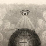 1870 Rock & Co. London All Seeing Eye Over Globe Letterhead Engraving