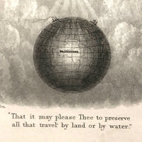 1870 Rock & Co. London All Seeing Eye Over Globe Letterhead Engraving