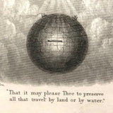 1870 Rock & Co. London All Seeing Eye Over Globe Letterhead Engraving