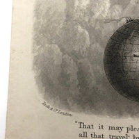 1870 Rock & Co. London All Seeing Eye Over Globe Letterhead Engraving