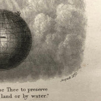 1870 Rock & Co. London All Seeing Eye Over Globe Letterhead Engraving