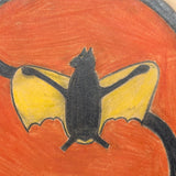 Navy Cruiser Scouting Squadron 2, c. 1930s-40s Graphite and Crayon Flying Bat Logo Drawing