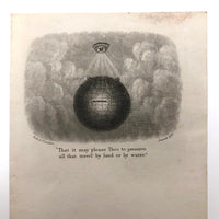 1870 Rock & Co. London All Seeing Eye Over Globe Letterhead Engraving