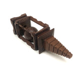 Lovely Old Carved Folk Art Whimsy with Resting Spot for Ball and Pyramid Shaped Top