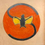 Navy Cruiser Scouting Squadron 2, c. 1930s-40s Graphite and Crayon Flying Bat Logo Drawing