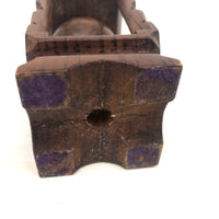 Lovely Old Carved Folk Art Whimsy with Resting Spot for Ball and Pyramid Shaped Top