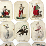 Very Scarce, Very Lovely Set of 26 Early-Mid 1800s Hand-colored French Mythological Characters Cards