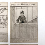 Antique British Hand-drawn Happy Families Deck of 48 Oversize Cards