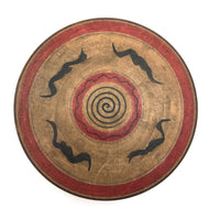 Beautiful Old Wooden Labyrinth Game with Hand-painted Lid, Presumed Japanese