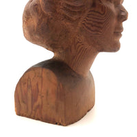 Figurehead-like Carved Bust, Woman with Wild Hair
