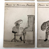 Antique British Hand-drawn Happy Families Deck of 48 Oversize Cards