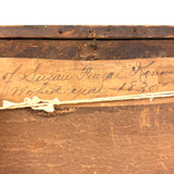 Lovely 1830 Needlepoint of Parrot on Branch with Monogram in Early Frame