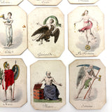Very Scarce, Very Lovely Set of 26 Early-Mid 1800s Hand-colored French Mythological Characters Cards