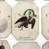 Very Scarce, Very Lovely Set of 26 Early-Mid 1800s Hand-colored French Mythological Characters Cards