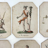 Very Scarce, Very Lovely Set of 26 Early-Mid 1800s Hand-colored French Mythological Characters Cards