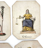 Very Scarce, Very Lovely Set of 26 Early-Mid 1800s Hand-colored French Mythological Characters Cards