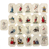 Very Scarce, Very Lovely Set of 26 Early-Mid 1800s Hand-colored French Mythological Characters Cards