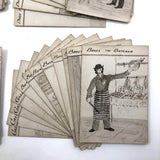 Antique British Hand-drawn Happy Families Deck of 48 Oversize Cards