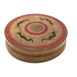 Beautiful Old Wooden Labyrinth Game with Hand-painted Lid, Presumed Japanese
