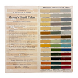 Masury's Liquid Colors, Gorgeous c. 1915 Century Paint Color Card