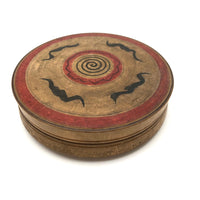 Beautiful Old Wooden Labyrinth Game with Hand-painted Lid, Presumed Japanese