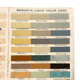 Masury's Liquid Colors, Gorgeous c. 1915 Century Paint Color Card