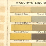 Masury's Liquid Colors, Gorgeous c. 1915 Century Paint Color Card