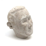 Hand-sculpted Plaster Head of Gentle Seeming Man