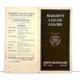 Masury's Liquid Colors, Gorgeous c. 1915 Century Paint Color Card