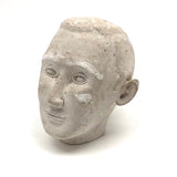 Hand-sculpted Plaster Head of Gentle Seeming Man