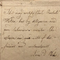 Rachel B. Walton's 1826 Grammar Book with Inscribed Plate and Two Handmade Rewards of Merit