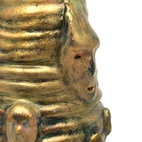 Iridescent Gold Coil Built Pottery Vase with Many Faces