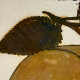 Turn of the Lane, Wonderful Earlyish 19th Century Oil on Paper Apple with Perfect Inked Lettering