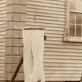 Waiting at the Well with Bat and Ball, Poignant Antique Mounted Albumen Photograph