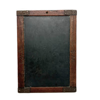 Very Beautiful Early Walnut Slate with Carved Monograms, All Corners Mended, Worn Super Smooth