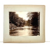 Waiting at the Well with Bat and Ball, Poignant Antique Mounted Albumen Photograph