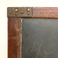 Very Beautiful Early Walnut Slate with Carved Monograms, All Corners Mended, Worn Super Smooth