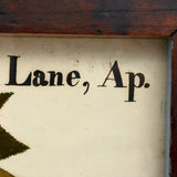 Turn of the Lane, Wonderful Earlyish 19th Century Oil on Paper Apple with Perfect Inked Lettering