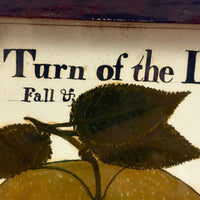 Turn of the Lane, Wonderful Earlyish 19th Century Oil on Paper Apple with Perfect Inked Lettering
