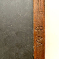 Very Beautiful Early Walnut Slate with Carved Monograms, All Corners Mended, Worn Super Smooth