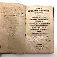 Rachel B. Walton's 1826 Grammar Book with Inscribed Plate and Two Handmade Rewards of Merit