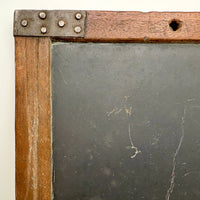 Very Beautiful Early Walnut Slate with Carved Monograms, All Corners Mended, Worn Super Smooth